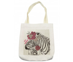 Zebra Head Say Cheese Words Tote Bag