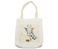 Smile Words with Giraffe Tote Bag