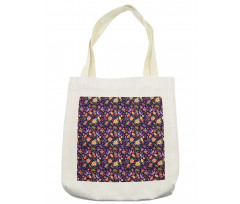 Birds and Colorful Flowers Tote Bag