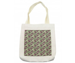 Flowers and Leaves Pattern Tote Bag