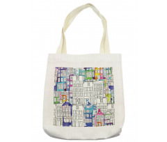 Watercolor Sketch Houses Tote Bag