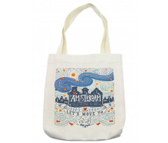 Canal Houses Travel Words Tote Bag