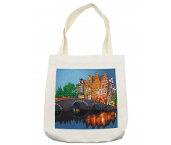 Night City Canal Bridge Tote Bag