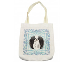 Cartoon Puppy Floral Ornate Tote Bag