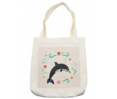 Nautical Ocean Animal Line Tote Bag