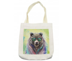 Colored Wild Bear Art Tote Bag