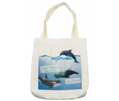 Whale Dolphin and Seal Sea Tote Bag