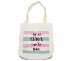 Watercolor Stripes Typography Tote Bag