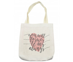 Heart and Love Words Tote Bag