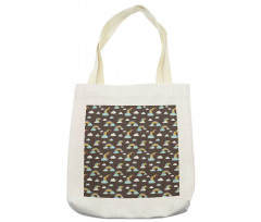 Doodle Rainbow and Clouds Tote Bag