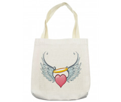 Valentines Day Winged Heart Tote Bag