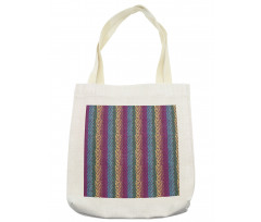 Retro Tone Chevron Zig Zag Tote Bag