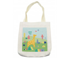 Cartoon Animal in Wildlife Tote Bag