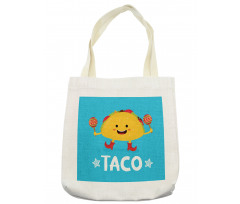 Dancing Funny Taco Cartoon Tote Bag