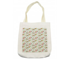 Exotic Flamingo Foliage Art Tote Bag