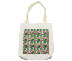 Pink Blossoms and Leaves Tote Bag