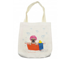 Dog Having a Bath Tub Tote Bag