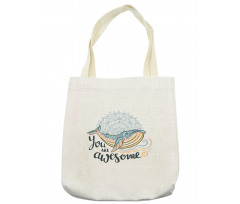 Whale Waves Pastel Tote Bag