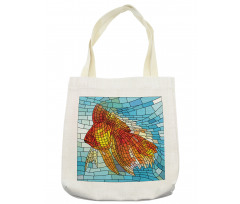 Stained Glass Mosaic Fish Art Tote Bag