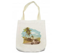 Vintage Scooter in Jungle Tote Bag