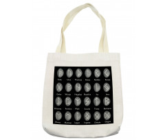 Shaded Effect Runic Alphabet Tote Bag