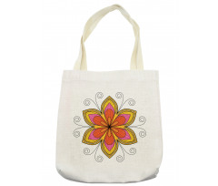 Flower Pattern Swirl Tote Bag