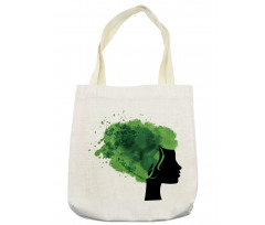 Tree Bushes Green Hair Tote Bag