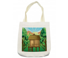 Wooden Hut Shelter and Sun Tote Bag