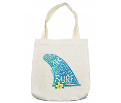 Wave with Bali Flower Tote Bag