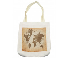 Vintage Earth Continents Tote Bag