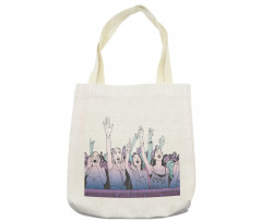 Girl in Front Row Cheering Tote Bag