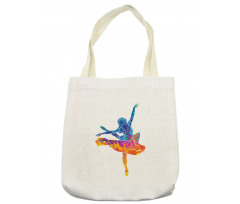 Colorful Ballerina Girl Pose Tote Bag