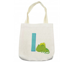 Cartoon Letter I and Animal Tote Bag