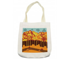 Forest in Autumn Cartoon Tote Bag