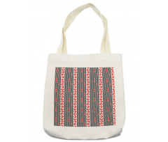 Vertical Stripes Circles Tote Bag