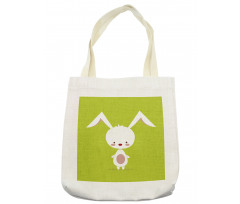 Cartoon Character on Green Tote Bag