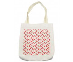 Red Kisses Imprint Tote Bag