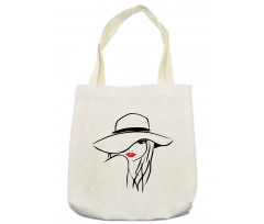 Girl Wearing a Big Floppy Hat Tote Bag