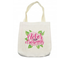 Romantic Rose Calligraphy Tote Bag