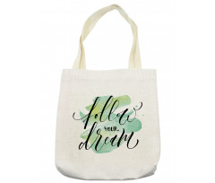 Green Brush Stoke Watercolor Tote Bag