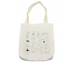 Pattern Cat Fiddles Kitten Tote Bag