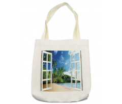 Lush Green Window View Tote Bag