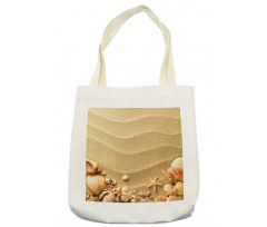 Various Seashells on Sand Tote Bag