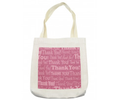 Thankful Message Pink Tote Bag