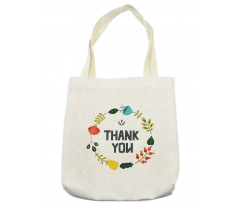 Typography Floral Wreath Tote Bag