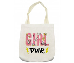 Girl Power with Hearts Tote Bag