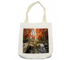 Autumn River Stream on Rocks Tote Bag