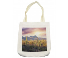 Saguaro Cactus and Mountain Tote Bag