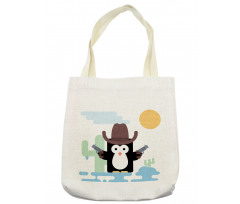 Cacti Cowboy Penguin in a Hat Tote Bag