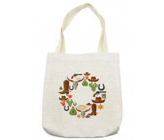 Vintage Wild West and Cowboy Tote Bag